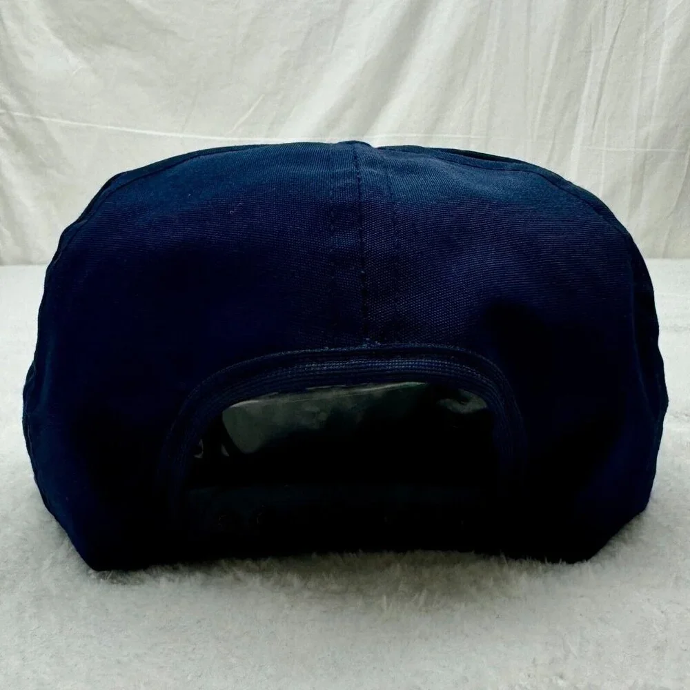 Vintage USS Missouri BB-63 Battleship Navy Snapback Cap Embroidered Blue (A)